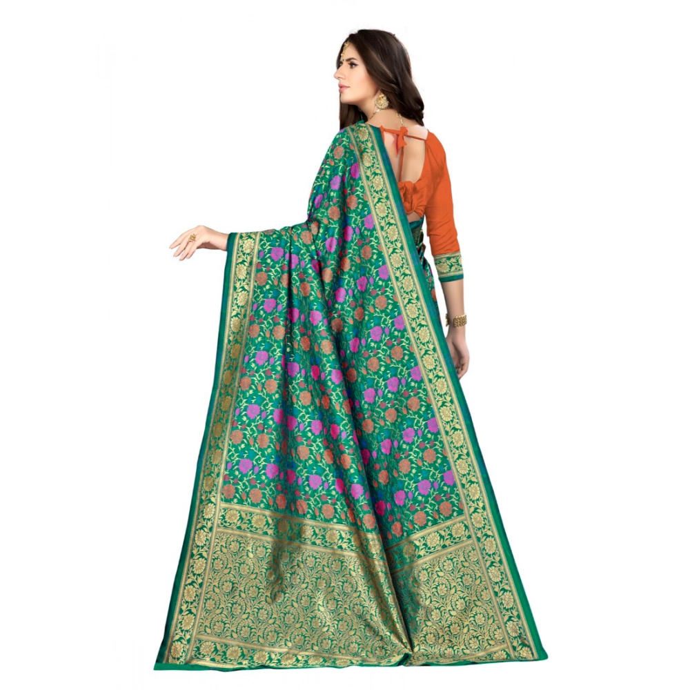generic women's banarasi silk saree with blouse (multi, 5 6mtr) generic women's banarasi silk saree with blouse (multi, 5 6mtr)