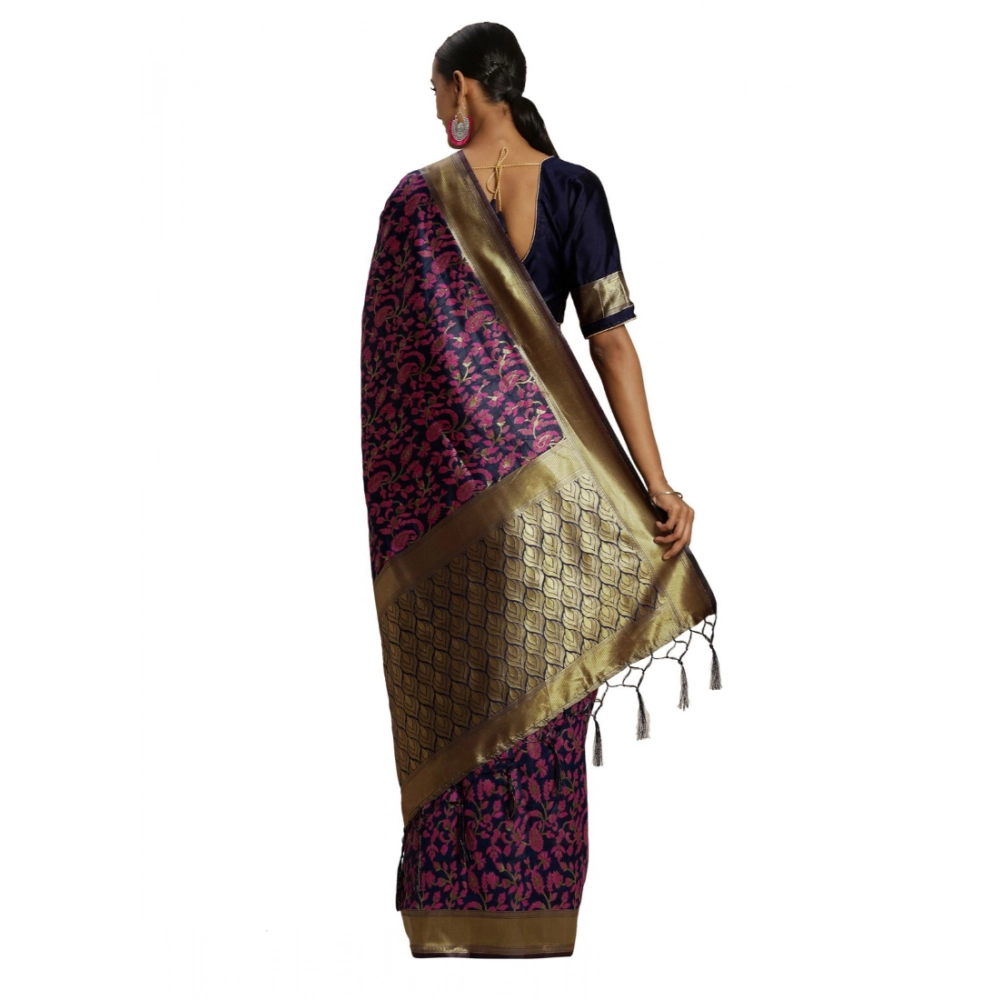 generic women's banarasi silk saree with blouse (multi, 5 6mtr) generic women's banarasi silk saree with blouse (multi, 5 6mtr)