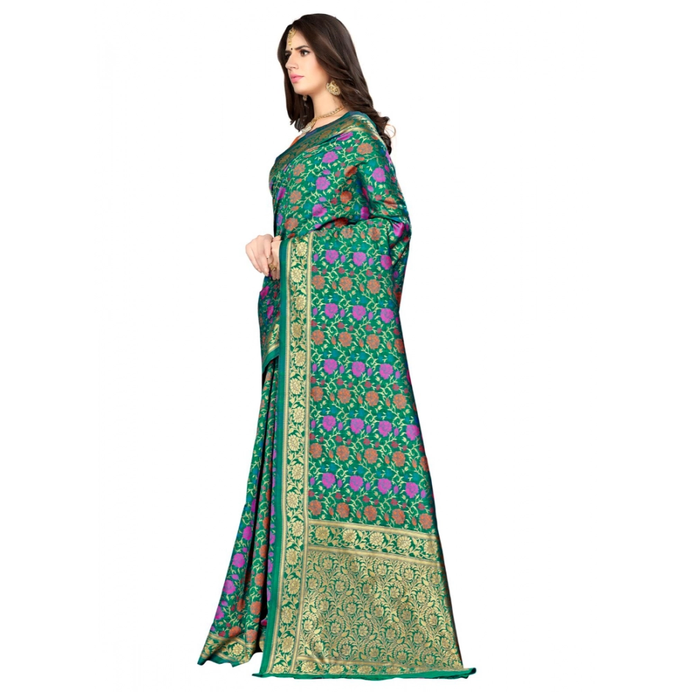 generic women's banarasi silk saree with blouse (multi, 5 6mtr) generic women's banarasi silk saree with blouse (multi, 5 6mtr)