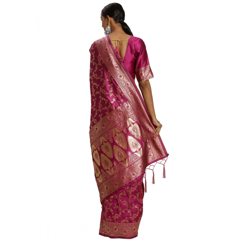 generic women's banarasi silk saree (pink, 5 6mtrs) generic women's banarasi silk saree (pink, 5 6mtrs)