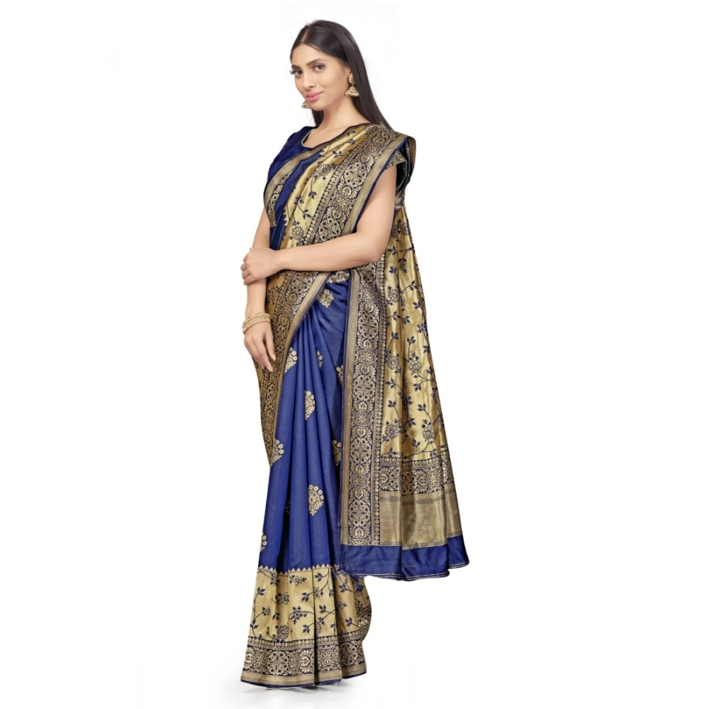 generic women's banarasi silk saree (navy blue,5 6 mtrs) generic women's banarasi silk saree (navy blue,5 6 mtrs)