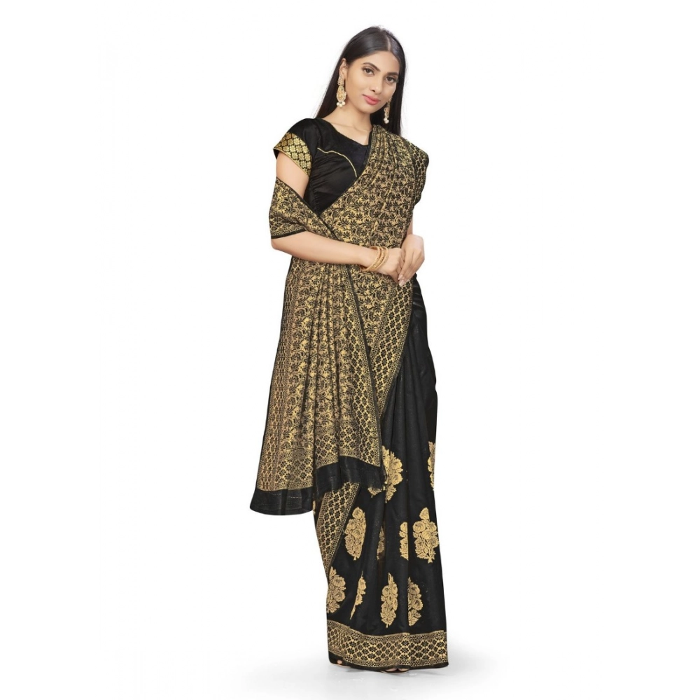 generic women's banarasi silk saree (black,5 6 mtrs) generic women's banarasi silk saree (black,5 6 mtrs)