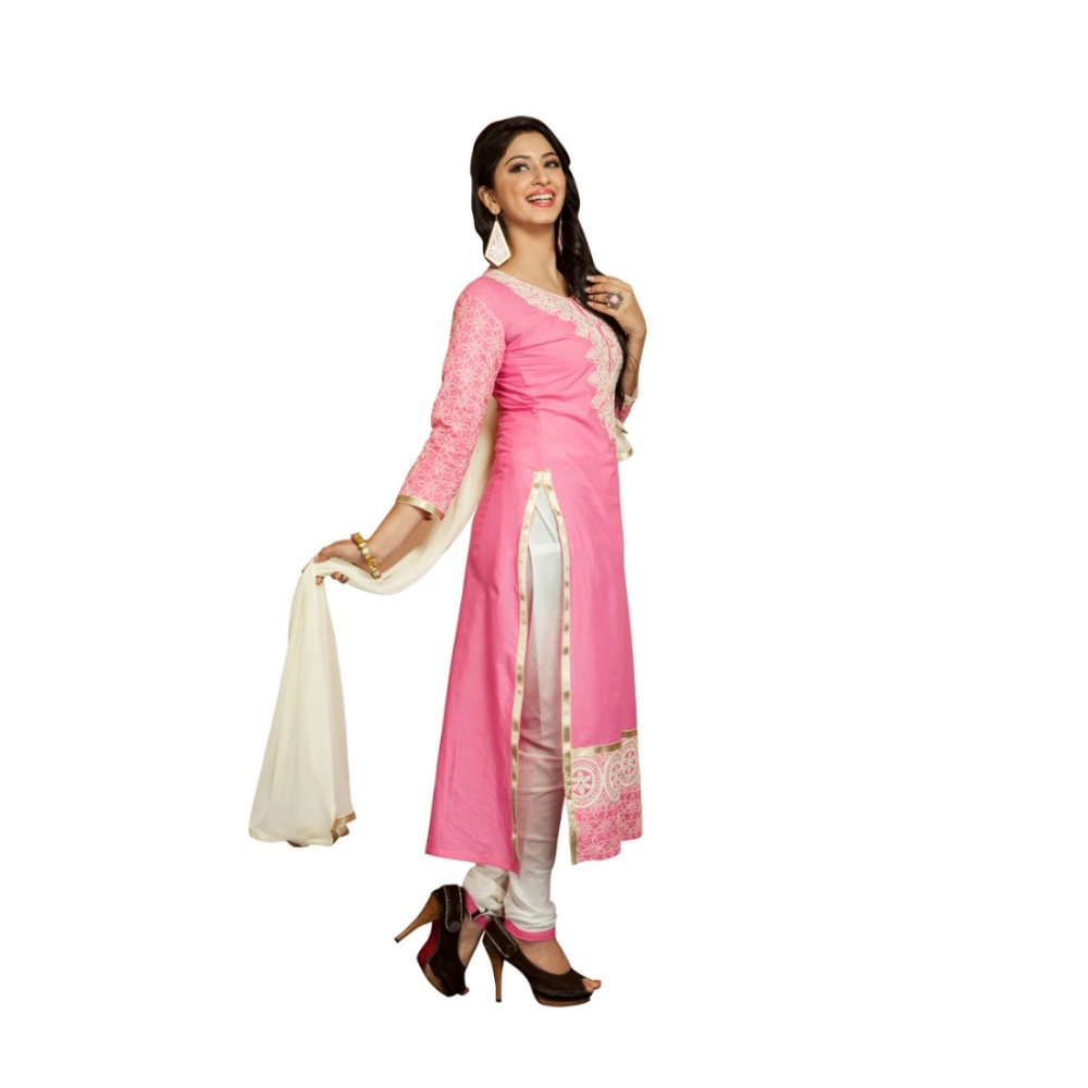 generic women's georgette unstitched salwar suit material with dupatta (pink & white,2.2 mtrs) generic women's georgette unstitched salwar suit material with dupatta (pink & white,2.2 mtrs)