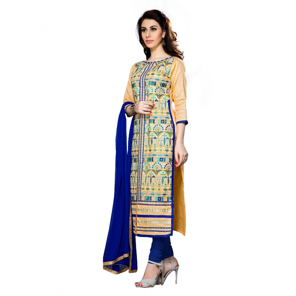 generic women's cotton unstitched salwar suit material with dupatta (beige,2.3 mtrs) generic women's cotton unstitched salwar suit material with dupatta (beige,2.3 mtrs)