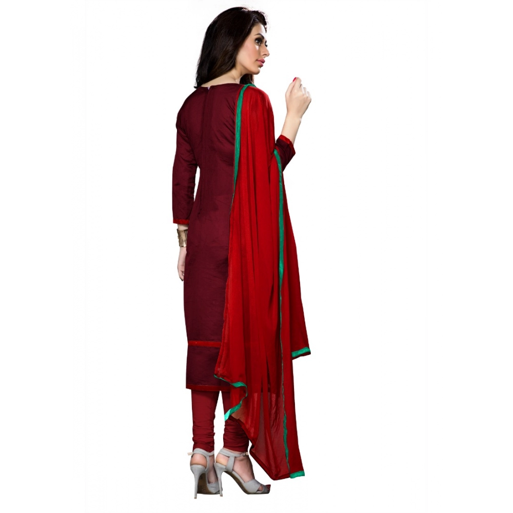 generic women's cotton unstitched salwar suit material with dupatta (dark maroon,2.3 mtrs) generic women's cotton unstitched salwar suit material with dupatta (dark maroon,2.3 mtrs)