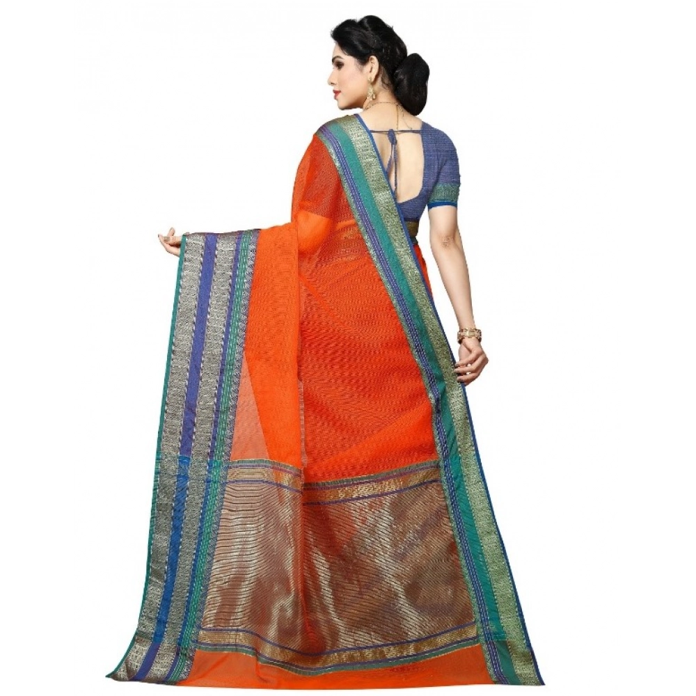 generic women's kota doria cotton border saree with blouse (fanta, 5 6 mtrs) generic women's kota doria cotton border saree with blouse (fanta, 5 6 mtrs)