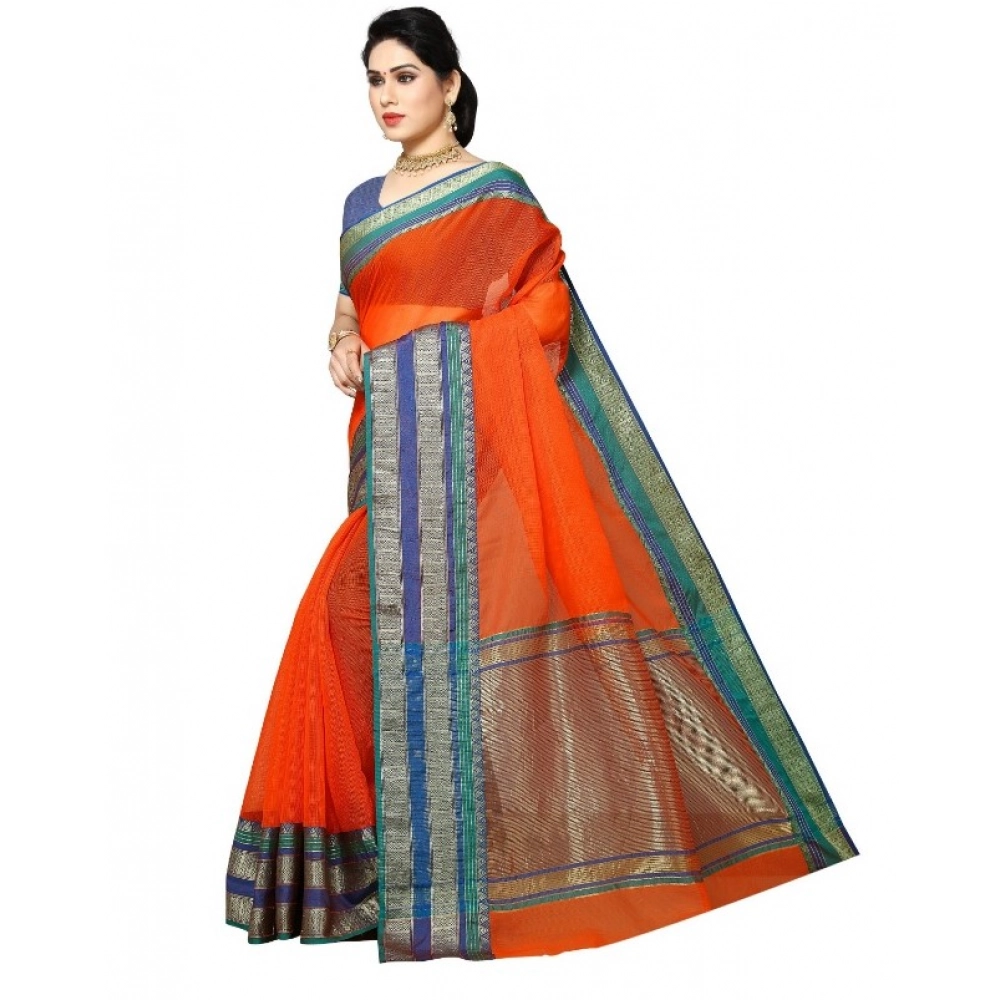 generic women's kota doria cotton border saree with blouse (fanta, 5 6 mtrs) generic women's kota doria cotton border saree with blouse (fanta, 5 6 mtrs)