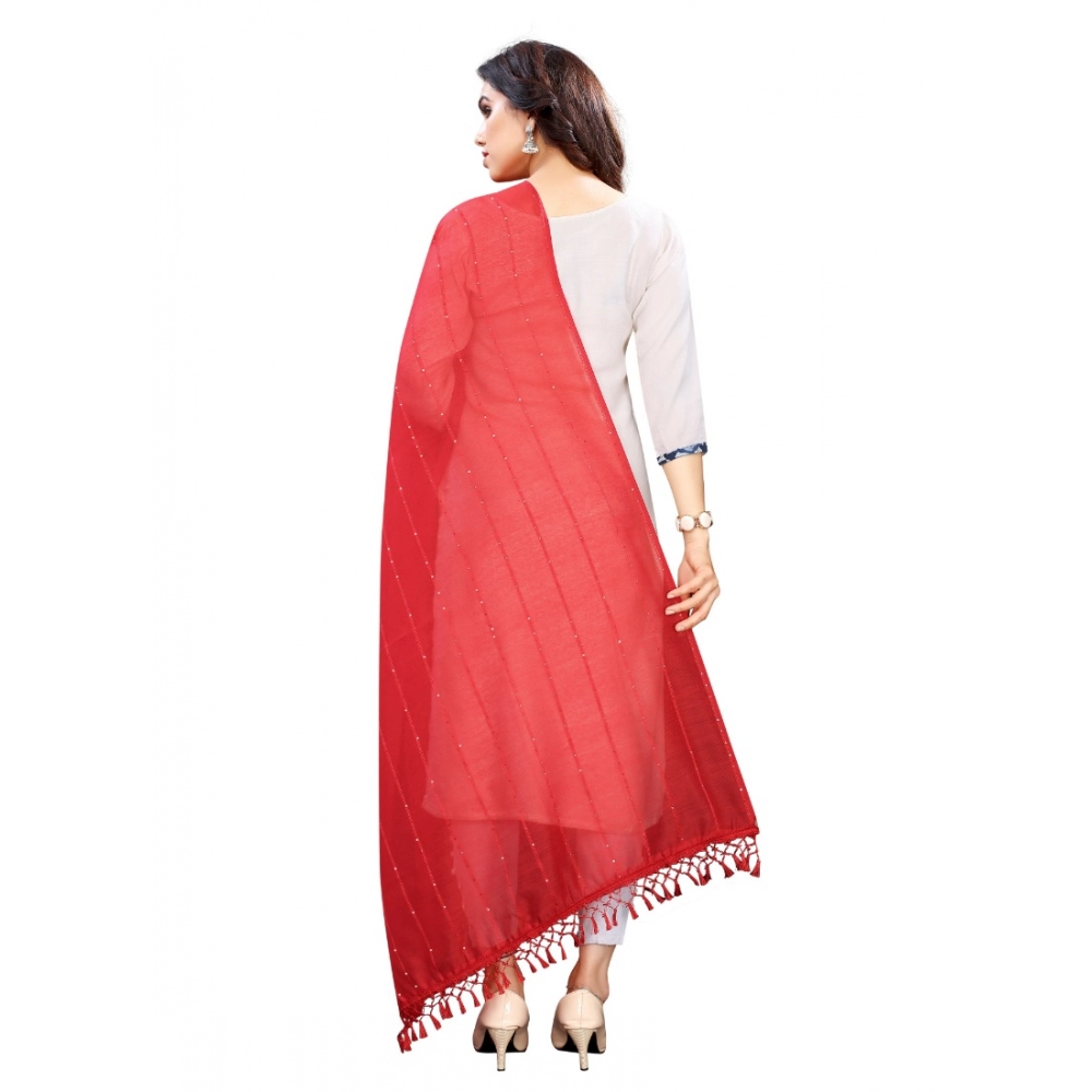 generic women's cotton silk strips printed dupatta (red, length:2 2.4 mtr) generic women's cotton silk strips printed dupatta (red, length:2 2.4 mtr)