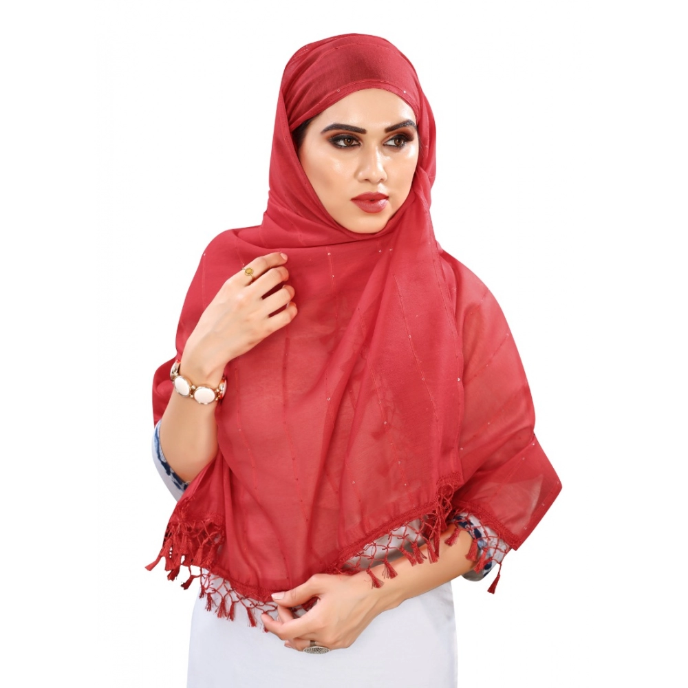 generic women's cotton silk strips printed dupatta (maroon, length:2 2.4 mtr) generic women's cotton silk strips printed dupatta (maroon, length:2 2.4 mtr)