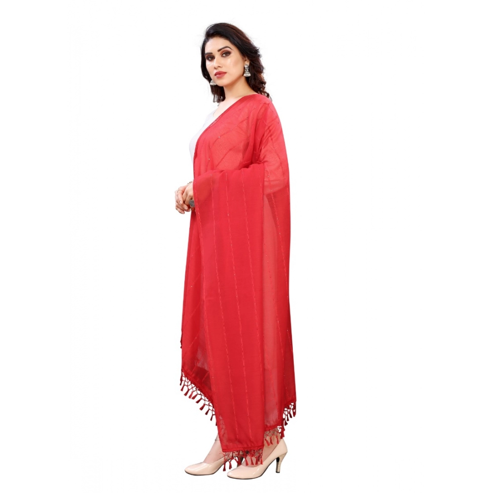 generic women's cotton silk strips printed dupatta (red, length:2 2.4 mtr) generic women's cotton silk strips printed dupatta (red, length:2 2.4 mtr)