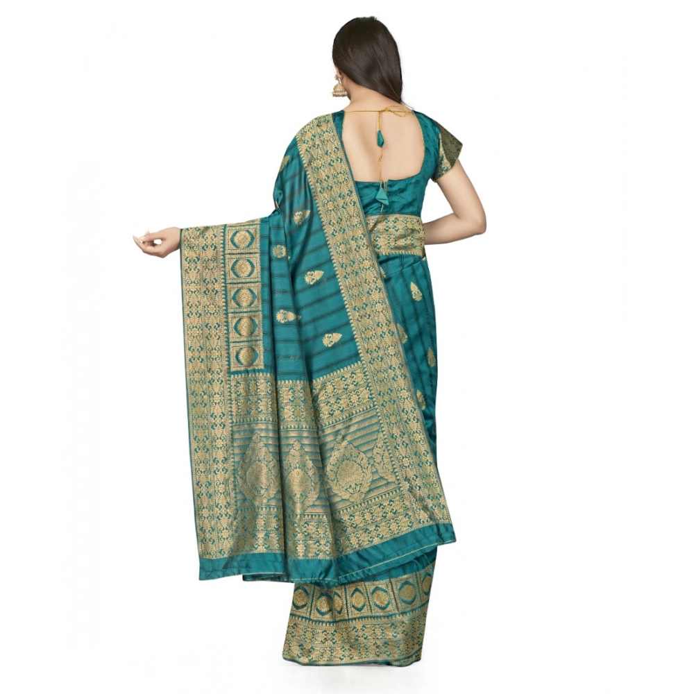 generic women's banarasi silk saree with blouse (peach, 5 6mtrs) generic women's banarasi silk saree with blouse (peach, 5 6mtrs)