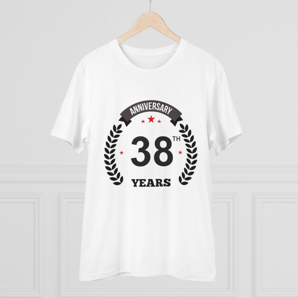 generic men's pc cotton 38th anniversary printed t shirt (color: white, thread count: 180gsm) generic men's pc cotton 38th anniversary printed t shirt (color: white, thread count: 180gsm)