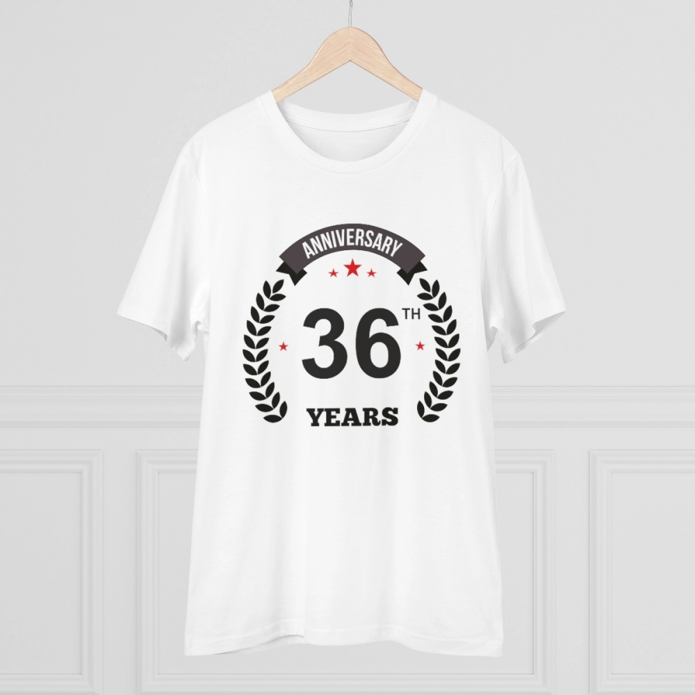 generic men's pc cotton 36th anniversary printed t shirt (color: white, thread count: 180gsm) generic men's pc cotton 36th anniversary printed t shirt (color: white, thread count: 180gsm)