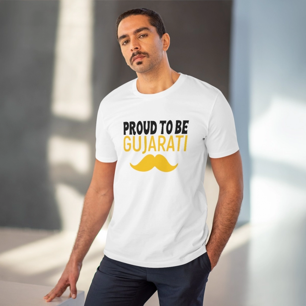 generic men's pc cotton proud to be gujarati printed t shirt (color: white, thread count: 180gsm) generic men's pc cotton proud to be gujarati printed t shirt (color: white, thread count: 180gsm)