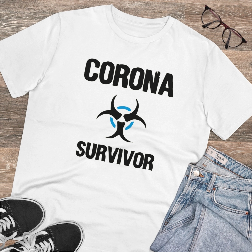 generic men's pc cotton corona survivor printed t shirt (color: white, thread count: 180gsm) generic men's pc cotton corona survivor printed t shirt (color: white, thread count: 180gsm)