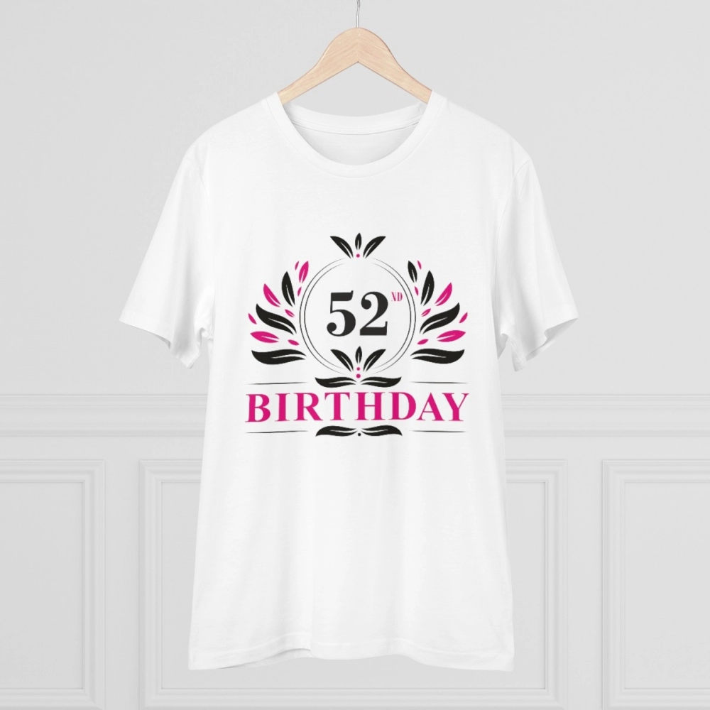 generic men's pc cotton 52nd birthday printed t shirt (color: white, thread count: 180gsm) generic men's pc cotton 52nd birthday printed t shirt (color: white, thread count: 180gsm)