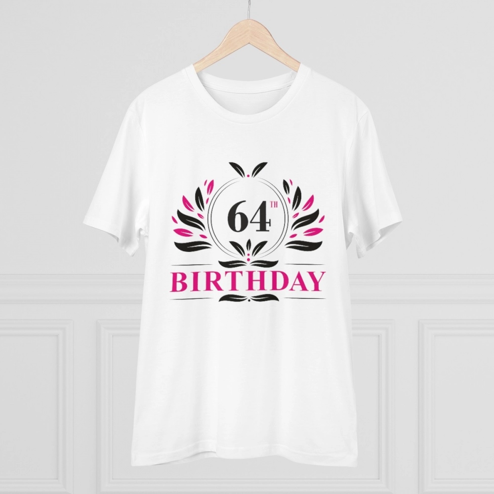 generic men's pc cotton 64th birthday printed t shirt (color: white, thread count: 180gsm) generic men's pc cotton 64th birthday printed t shirt (color: white, thread count: 180gsm)