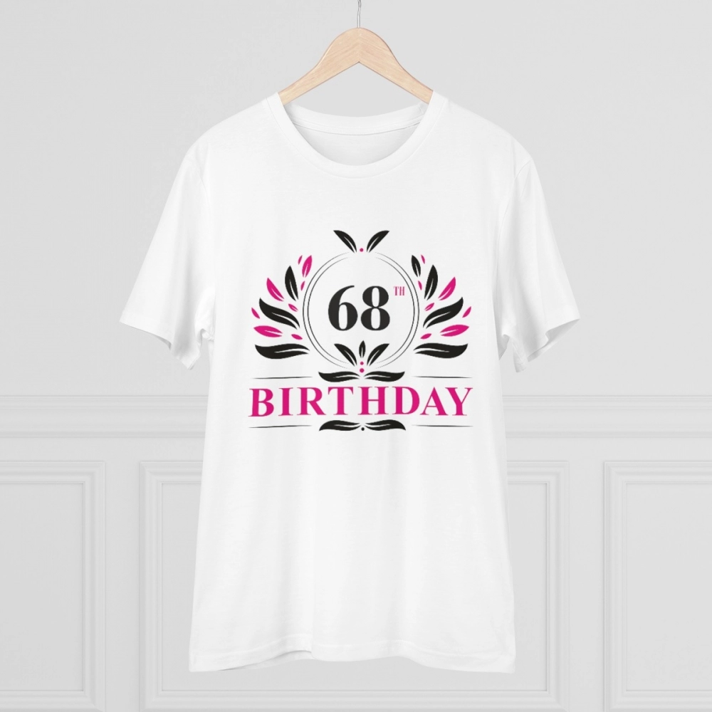 generic men's pc cotton 68th birthday printed t shirt (color: white, thread count: 180gsm) generic men's pc cotton 68th birthday printed t shirt (color: white, thread count: 180gsm)