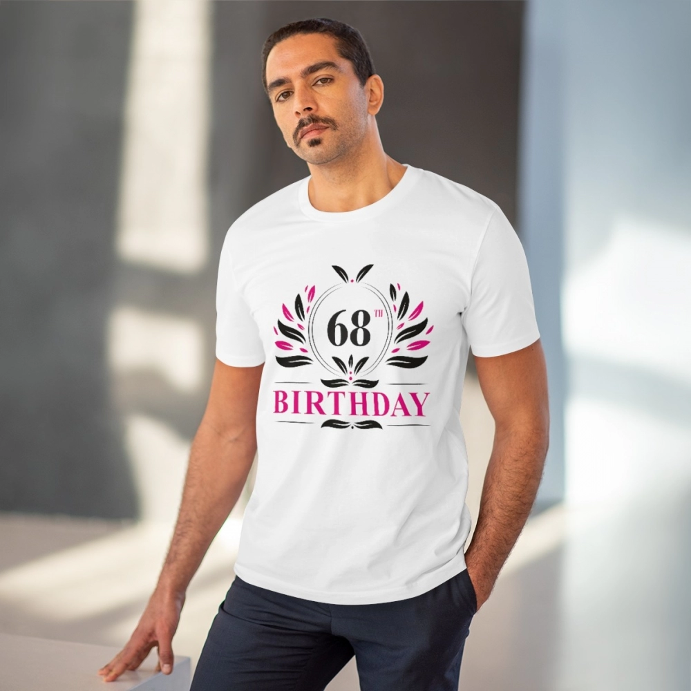 generic men's pc cotton 68th birthday printed t shirt (color: white, thread count: 180gsm) generic men's pc cotton 68th birthday printed t shirt (color: white, thread count: 180gsm)