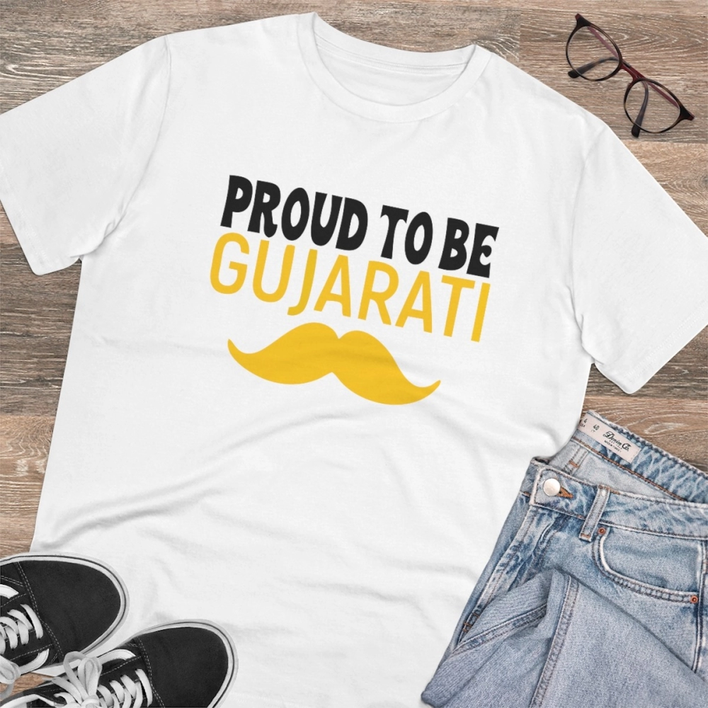generic men's pc cotton proud to be gujarati printed t shirt (color: white, thread count: 180gsm) generic men's pc cotton proud to be gujarati printed t shirt (color: white, thread count: 180gsm)