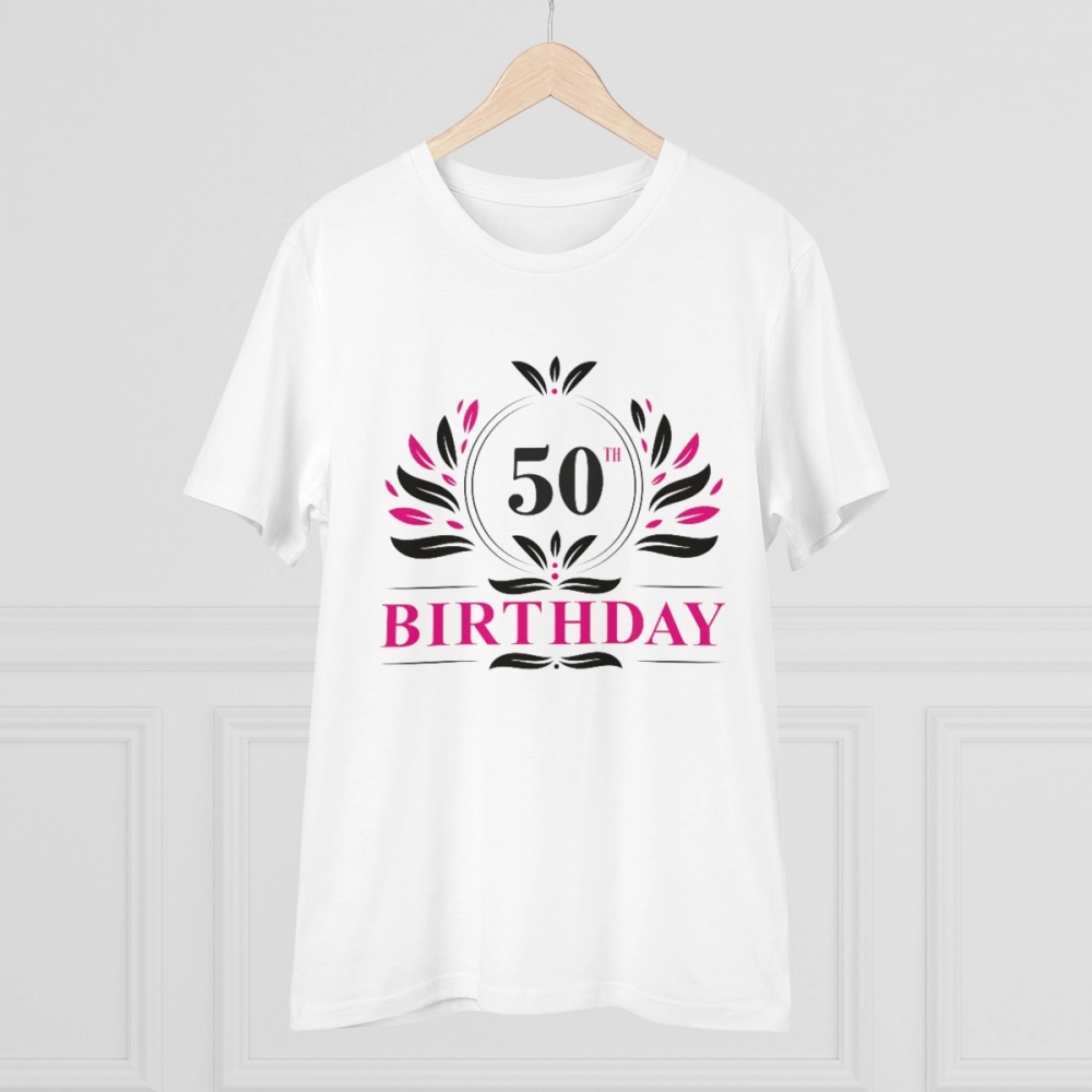 generic men's pc cotton 50th birthday printed t shirt (color: white, thread count: 180gsm) generic men's pc cotton 50th birthday printed t shirt (color: white, thread count: 180gsm)