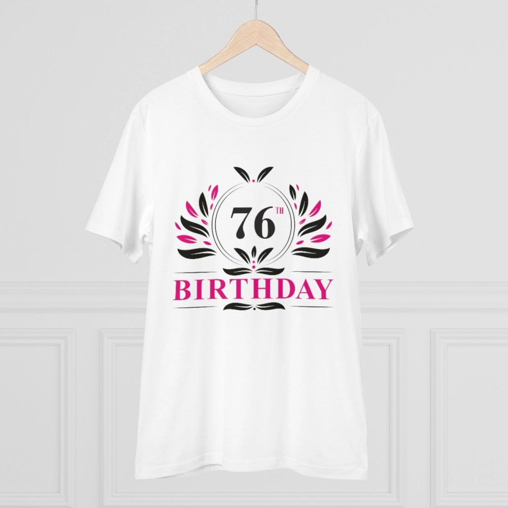 generic men's pc cotton 76th birthday printed t shirt (color: white, thread count: 180gsm) generic men's pc cotton 76th birthday printed t shirt (color: white, thread count: 180gsm)