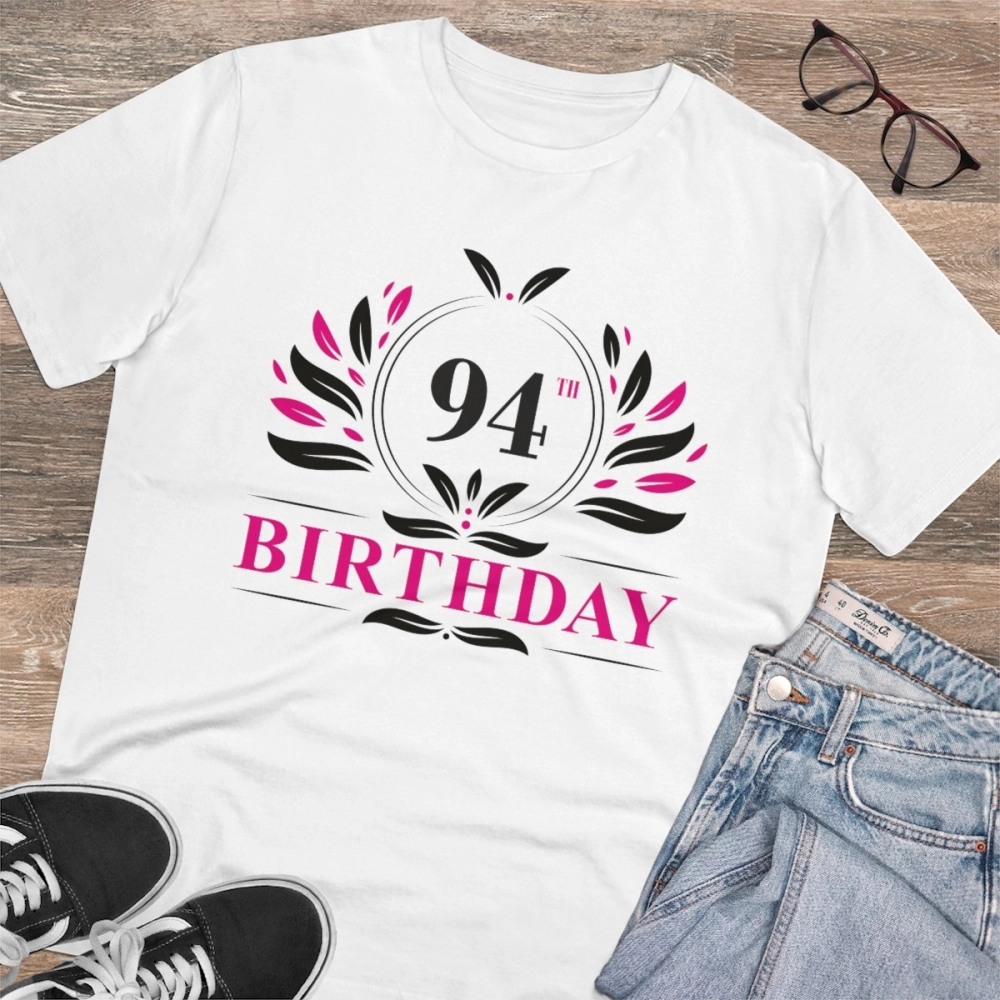 generic men's pc cotton 94th birthday printed t shirt (color: white, thread count: 180gsm) generic men's pc cotton 94th birthday printed t shirt (color: white, thread count: 180gsm)