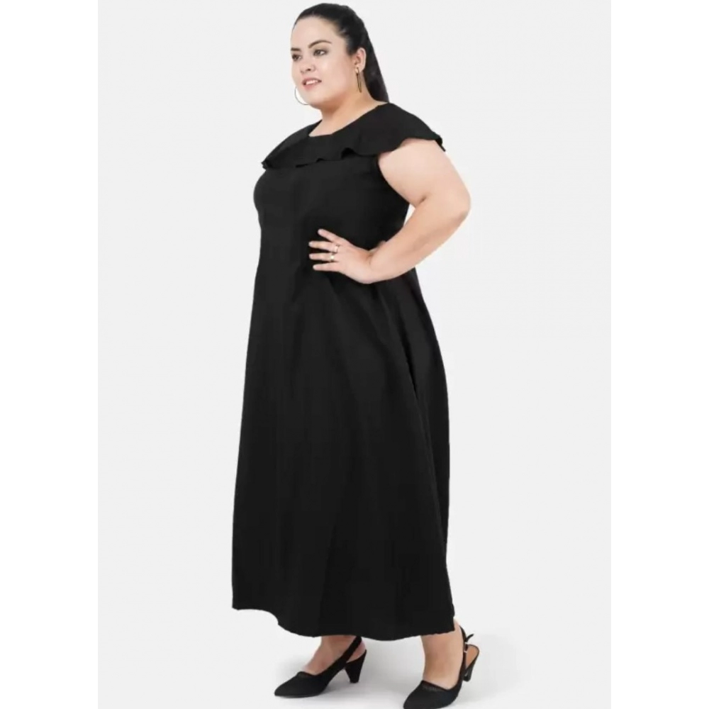 generic women's fit and flare black dress (color:black, material:polyester) generic women's fit and flare black dress (color:black, material:polyester)