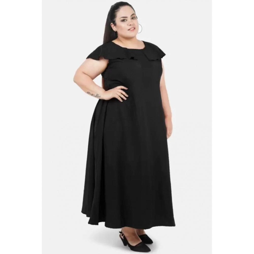generic women's fit and flare black dress (color:black, material:polyester) generic women's fit and flare black dress (color:black, material:polyester)