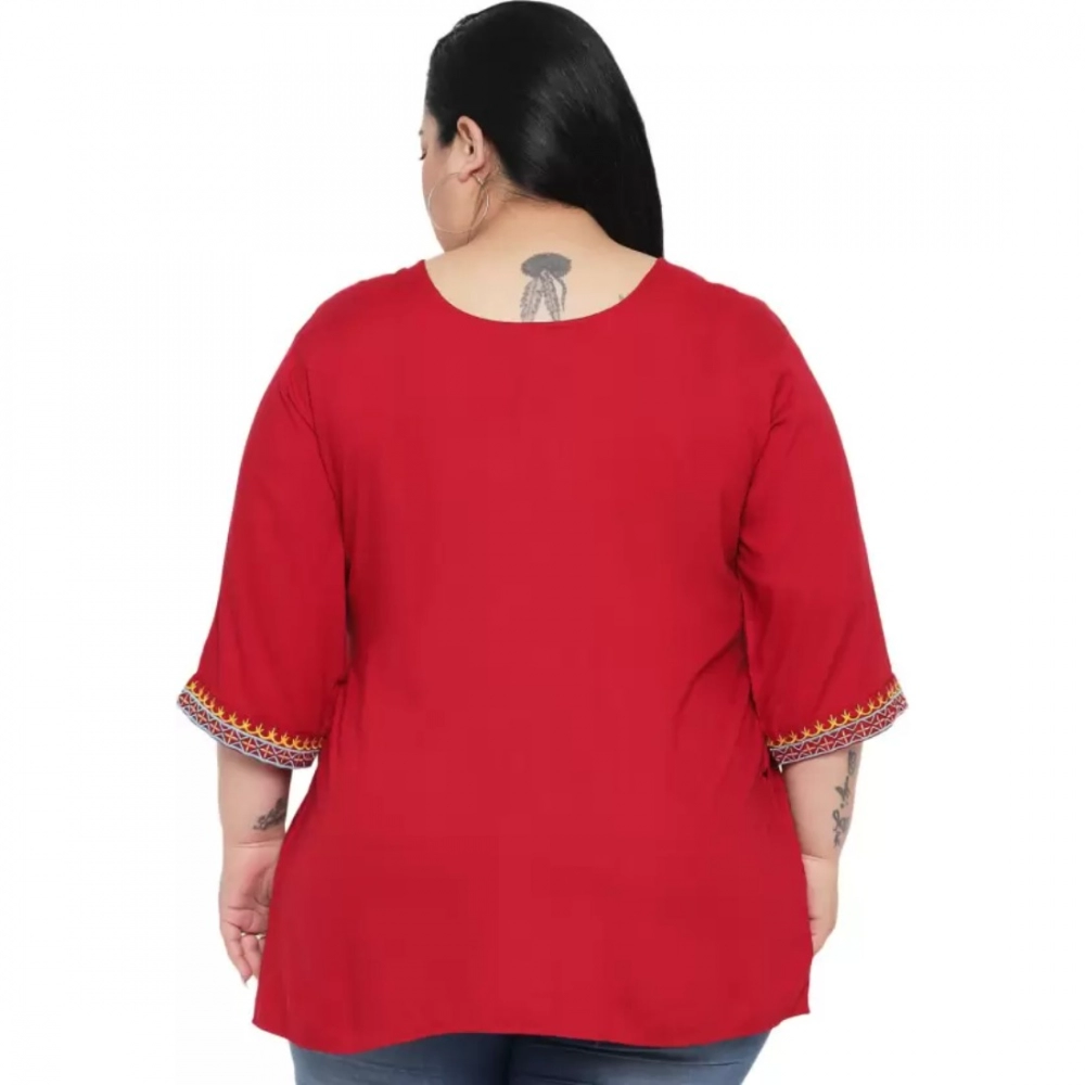 generic women's casual embroidered maroon top (color:maroon, material:rayon) generic women's casual embroidered maroon top (color:maroon, material:rayon)