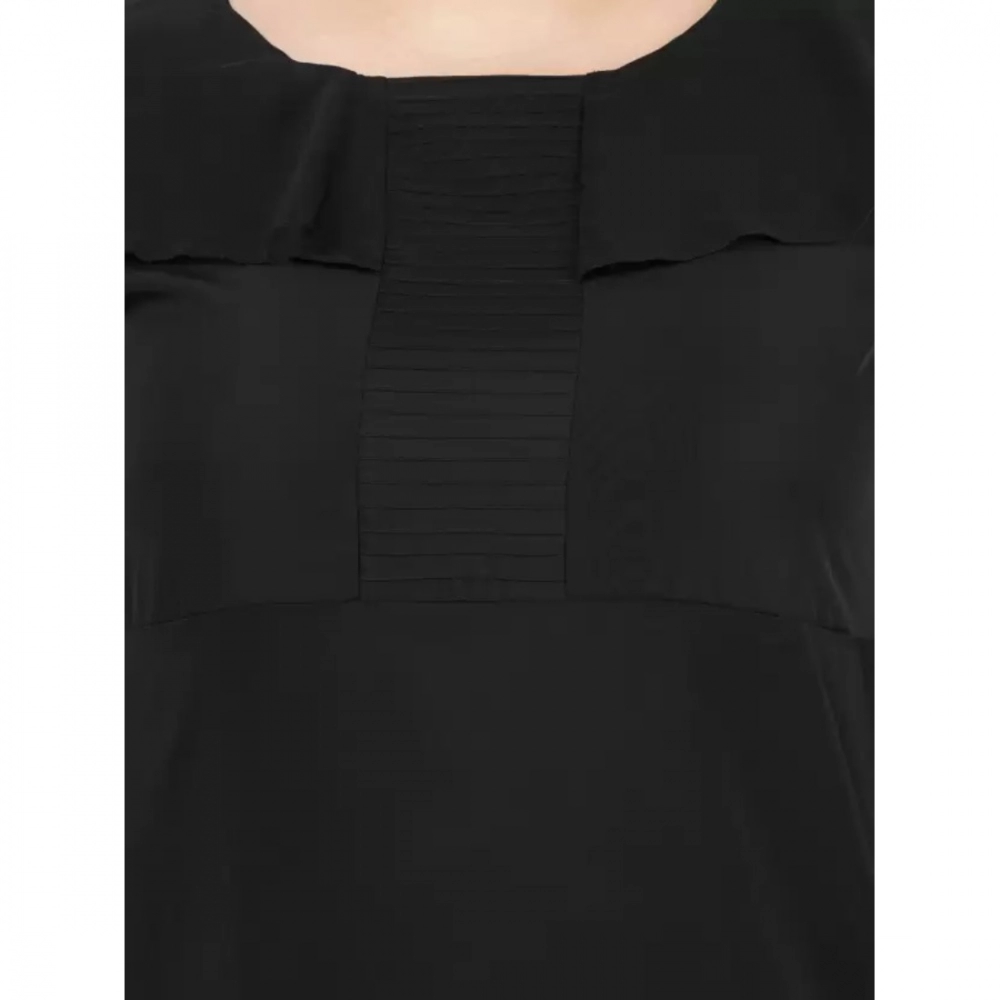 generic women's fit and flare black dress (color:black, material:polyester) generic women's fit and flare black dress (color:black, material:polyester)