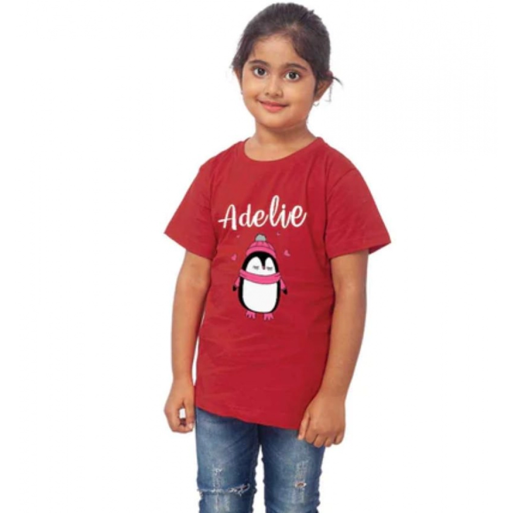 generic girls cotton adelie half sleeve tshirt (maroon) generic girls cotton adelie half sleeve tshirt (maroon)