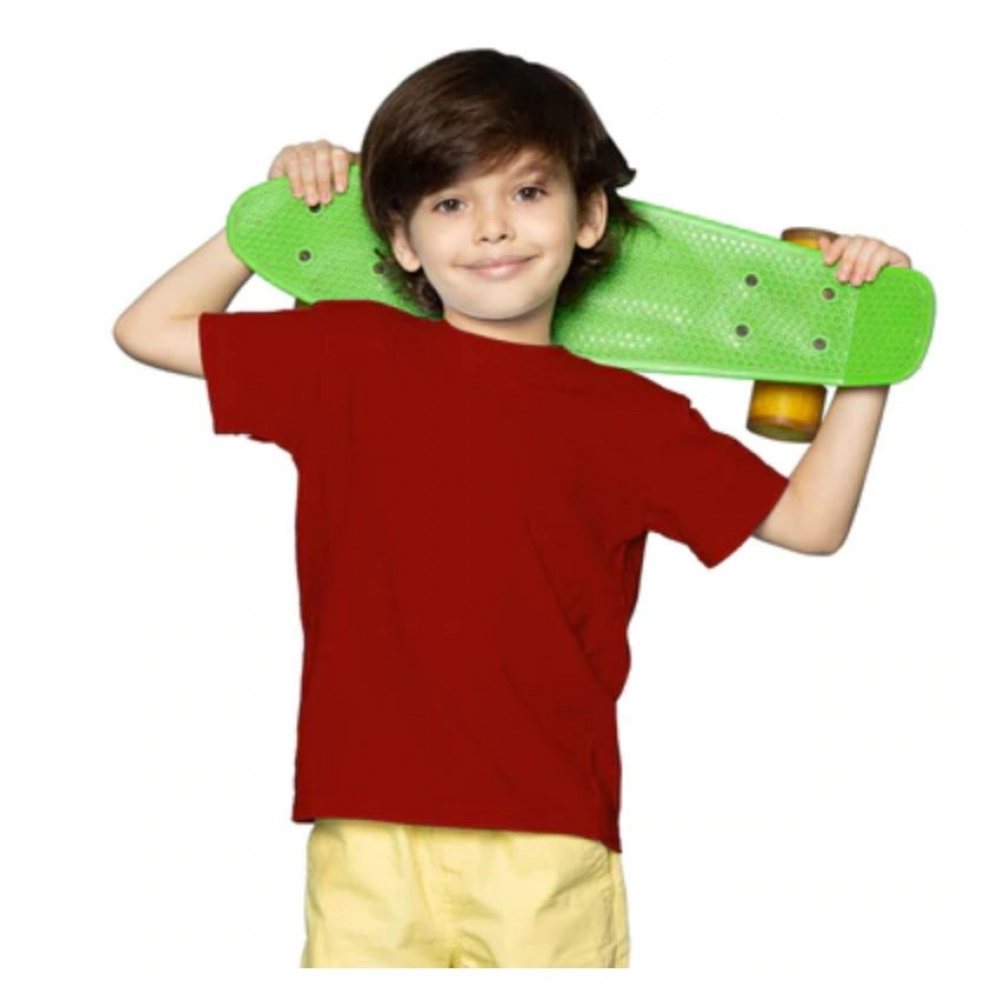 generic boys cotton plain half sleeve tshirt (maroon) generic boys cotton plain half sleeve tshirt (maroon)