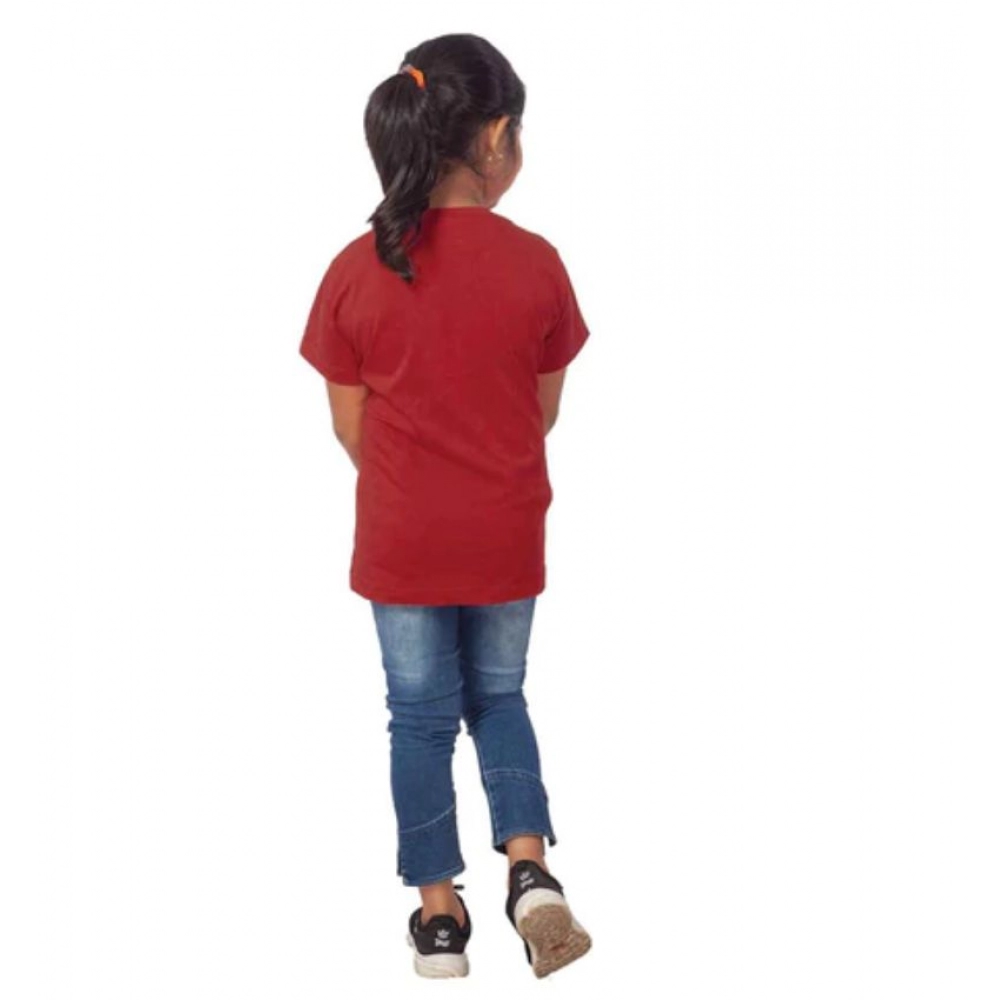 generic girls cotton tribal half sleeve tshirt (maroon) generic girls cotton tribal half sleeve tshirt (maroon)