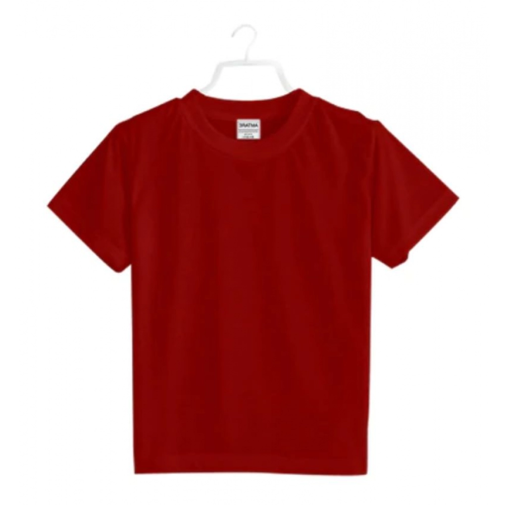 generic boys cotton plain half sleeve tshirt (maroon) generic boys cotton plain half sleeve tshirt (maroon)