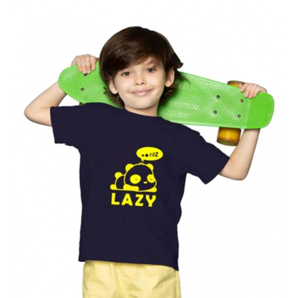 generic boys cotton lazy half sleeve tshirt (black) generic boys cotton lazy half sleeve tshirt (black)