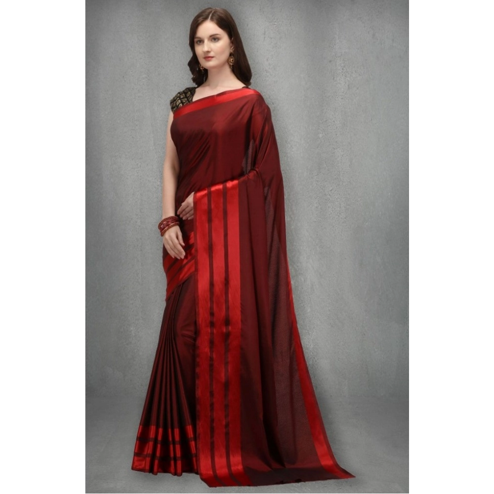 generic women's satin silk saree with blouse (red, 5 6 mtrs) generic women's satin silk saree with blouse (red, 5 6 mtrs)