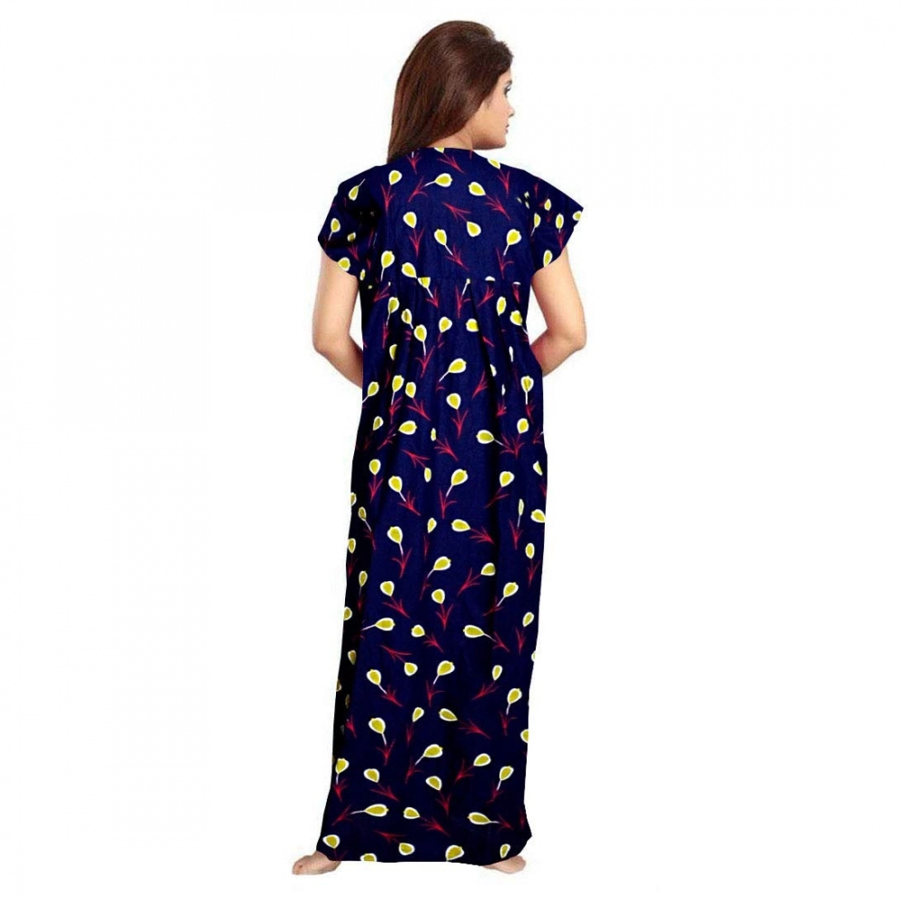 generic women's cotton printed maxi nighty (purple) generic women's cotton printed maxi nighty (purple)