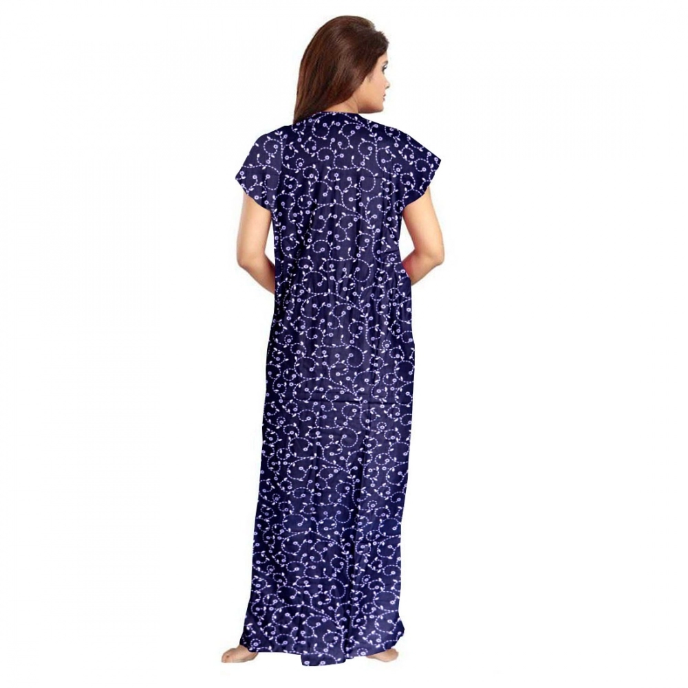 generic women's cotton printed maxi nighty (blue) generic women's cotton printed maxi nighty (blue)