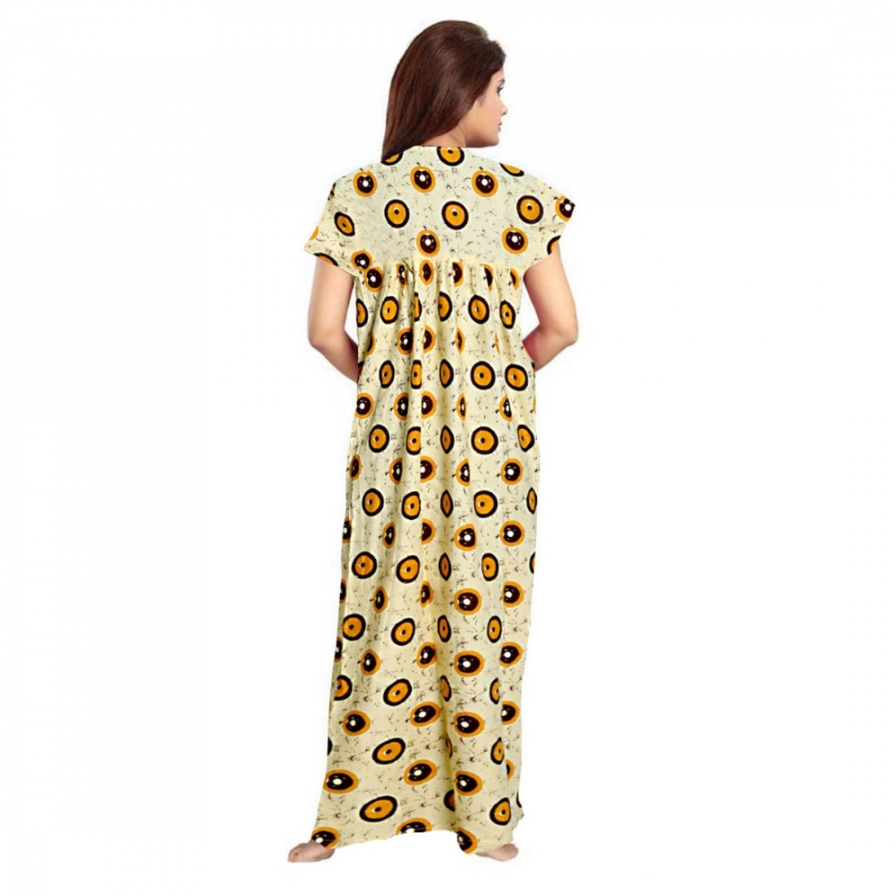 generic women's cotton printed maxi nighty (off white) generic women's cotton printed maxi nighty (off white)