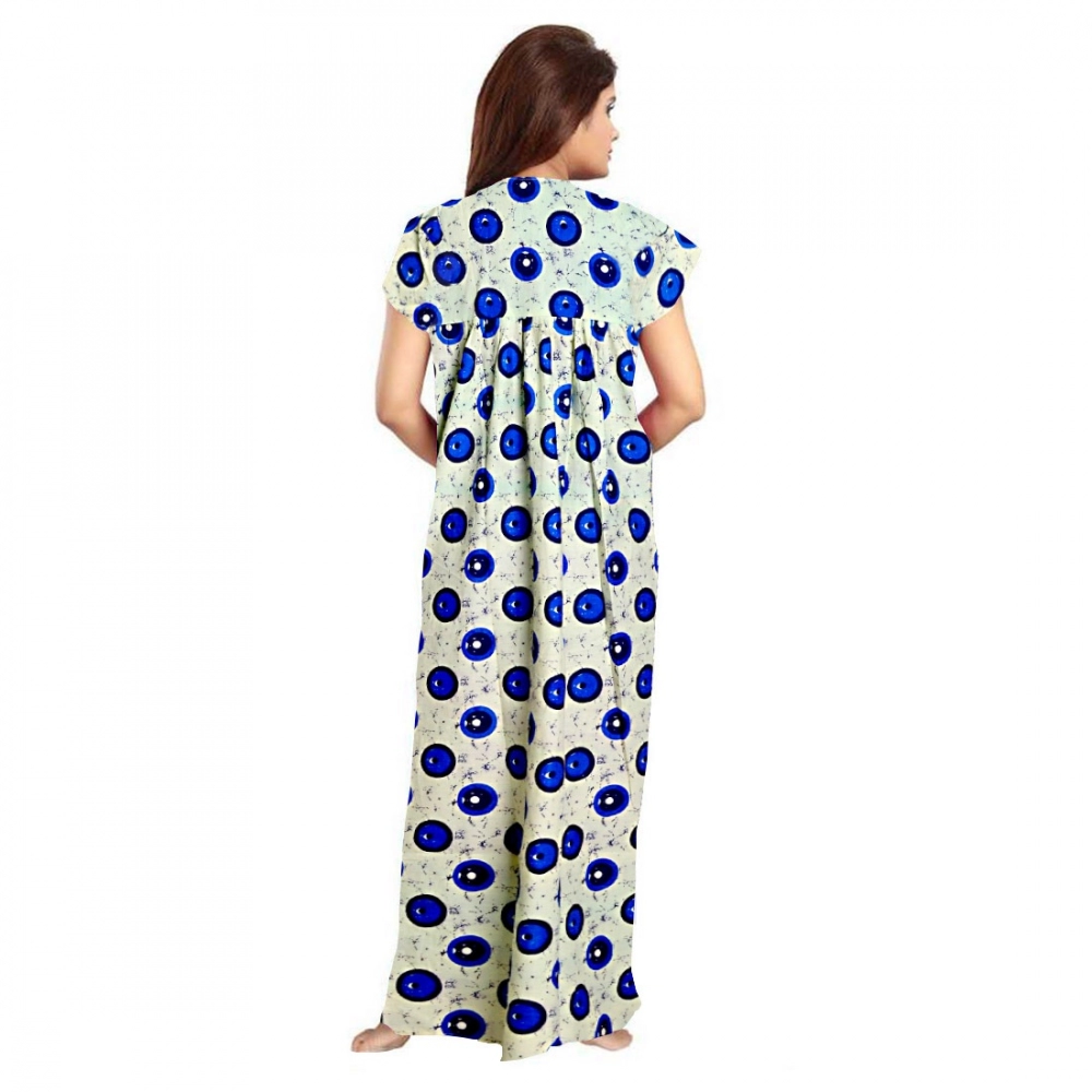 generic women's cotton printed maxi nighty (off white) generic women's cotton printed maxi nighty (off white)
