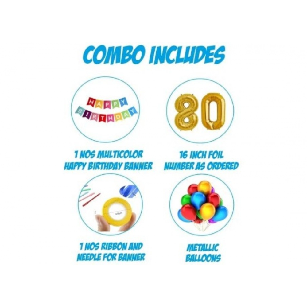 generic 24th happy birthday decoration combo with multi color banner (golden) generic 24th happy birthday decoration combo with multi color banner (golden)