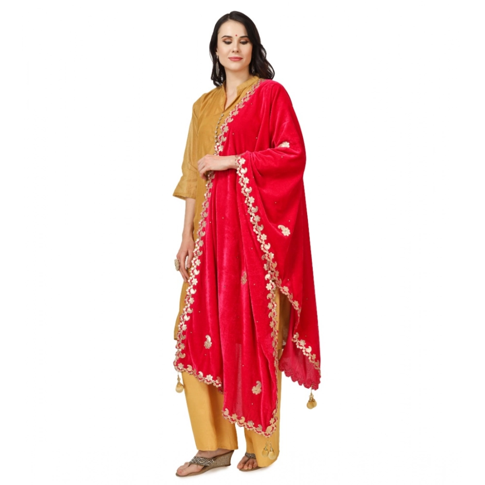 generic women's velvet gotta patti dupatta (pink, length: 2.25 to 2.50 mtr) generic women's velvet gotta patti dupatta (pink, length: 2.25 to 2.50 mtr)