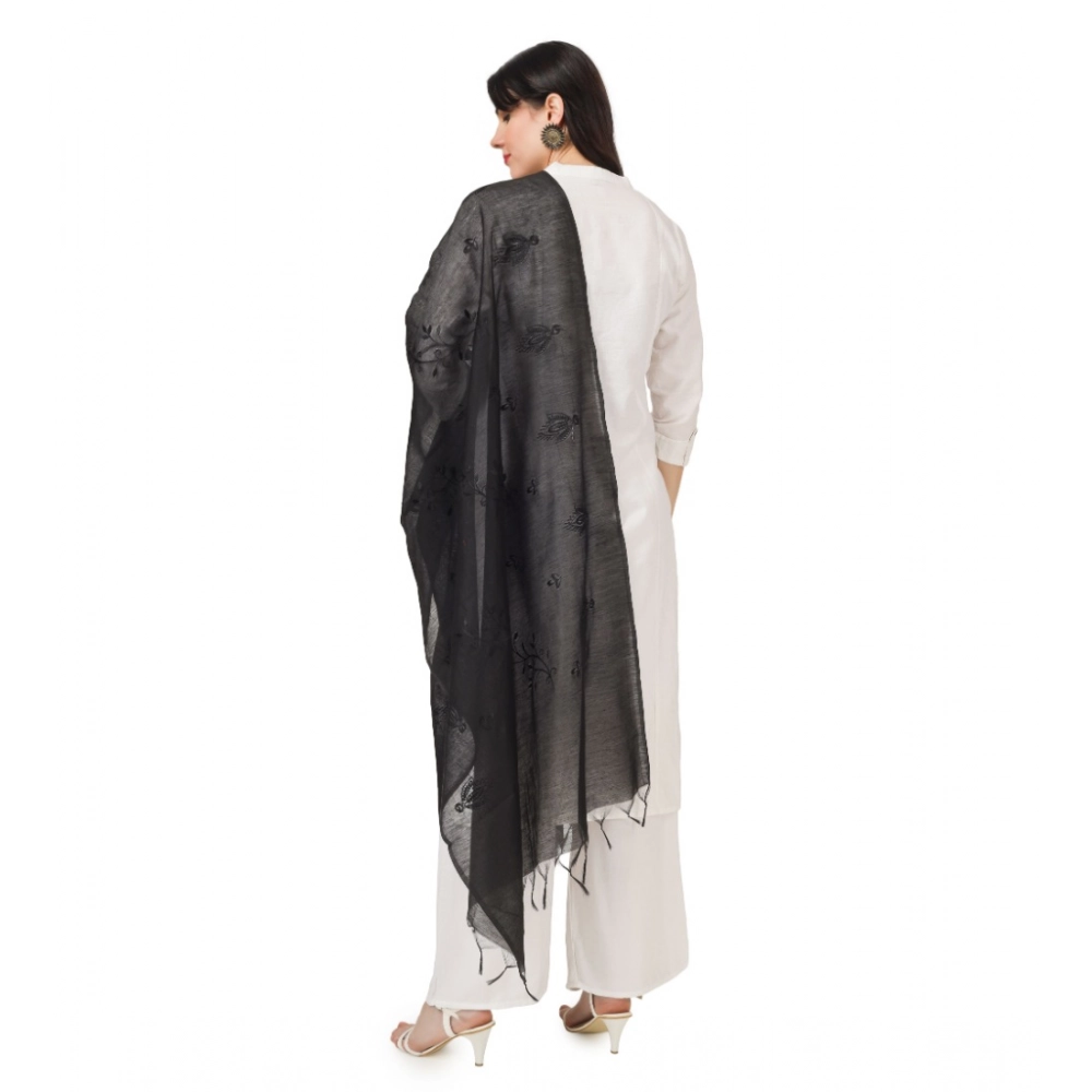 generic women's cotton embroidered dupatta (black, length: 2.25 to 2.50 mtr) generic women's cotton embroidered dupatta (black, length: 2.25 to 2.50 mtr)