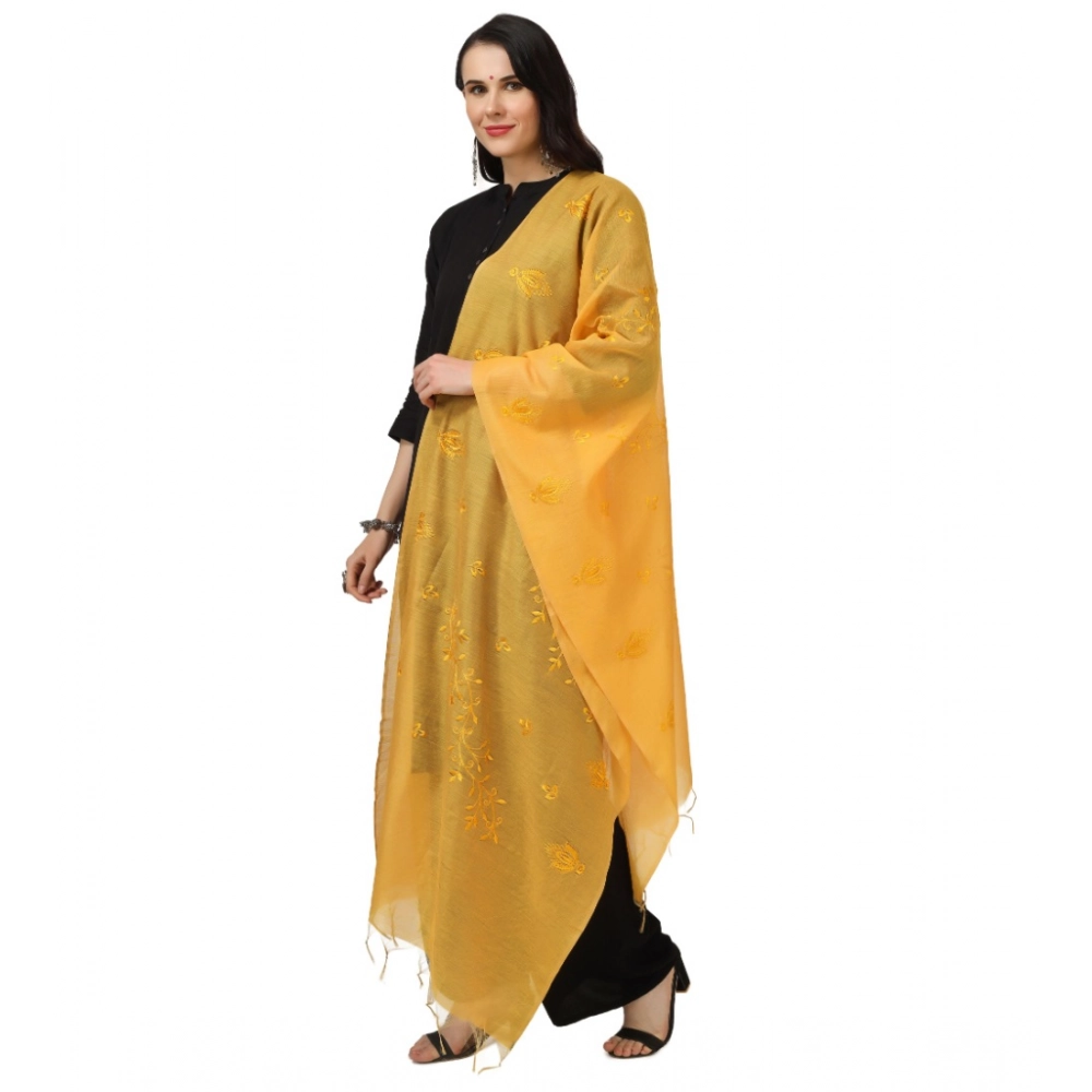generic women's cotton embroidered dupatta (yellow, length: 2.25 to 2.50 mtr) generic women's cotton embroidered dupatta (yellow, length: 2.25 to 2.50 mtr)