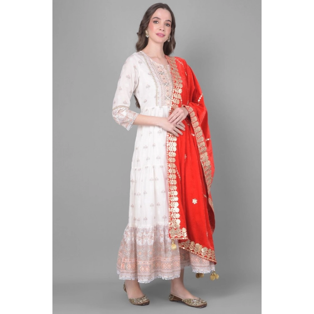 generic women's velvet gotta patti dupatta (red, length: 2.25 to 2.50 mtr) generic women's velvet gotta patti dupatta (red, length: 2.25 to 2.50 mtr)