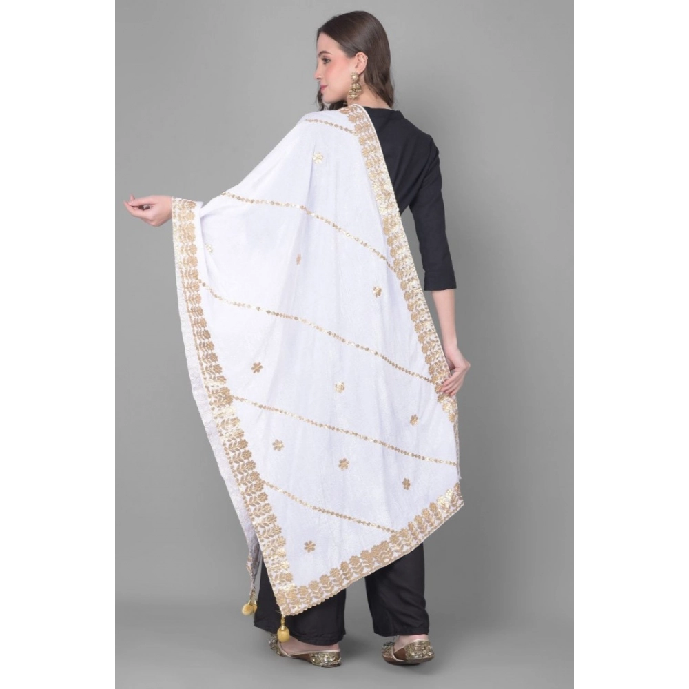 generic women's velvet gotta patti dupatta (off white, length: 2.25 to 2.50 mtr) generic women's velvet gotta patti dupatta (off white, length: 2.25 to 2.50 mtr)