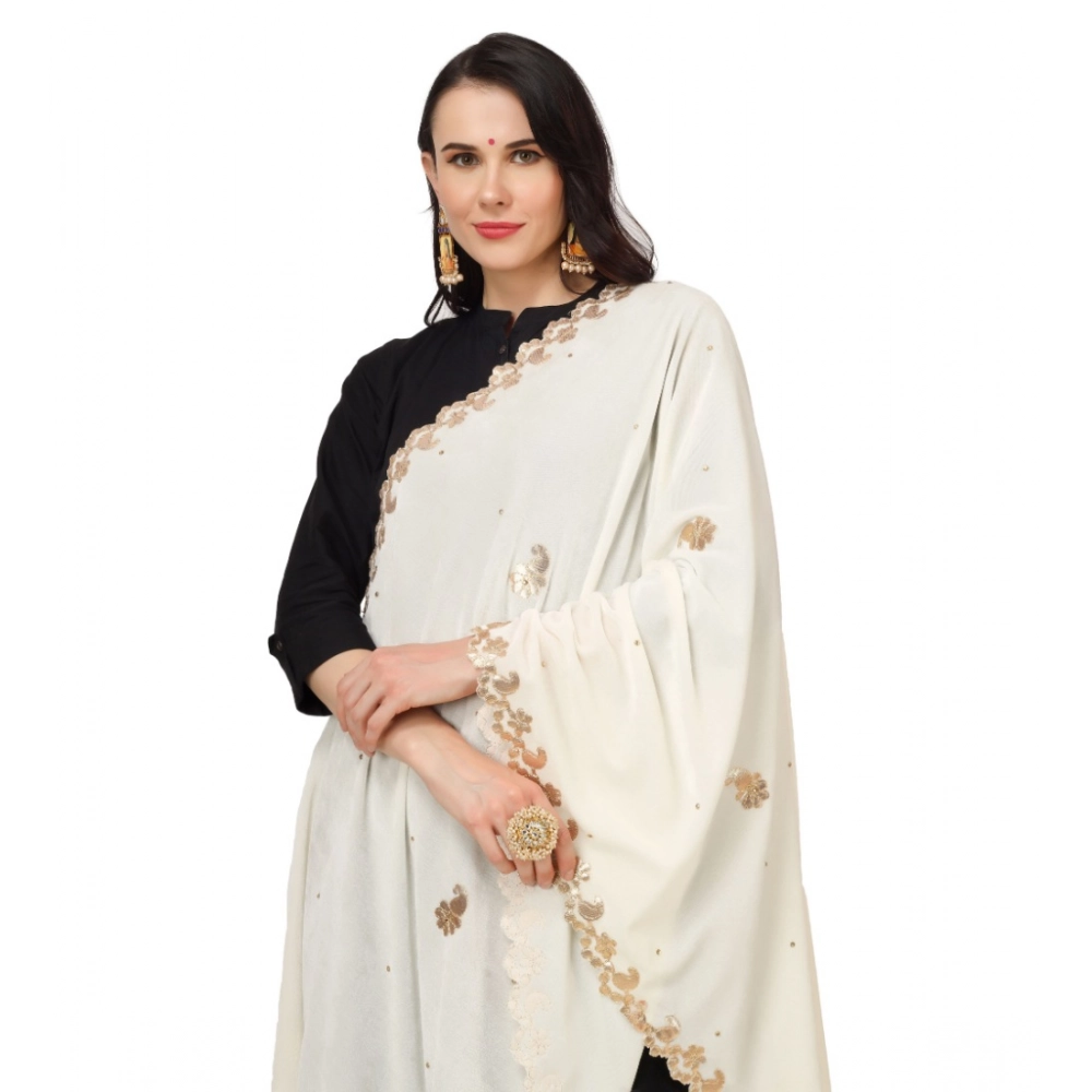 generic women's velvet gotta patti dupatta (off white, length: 2.25 to 2.50 mtr) generic women's velvet gotta patti dupatta (off white, length: 2.25 to 2.50 mtr)