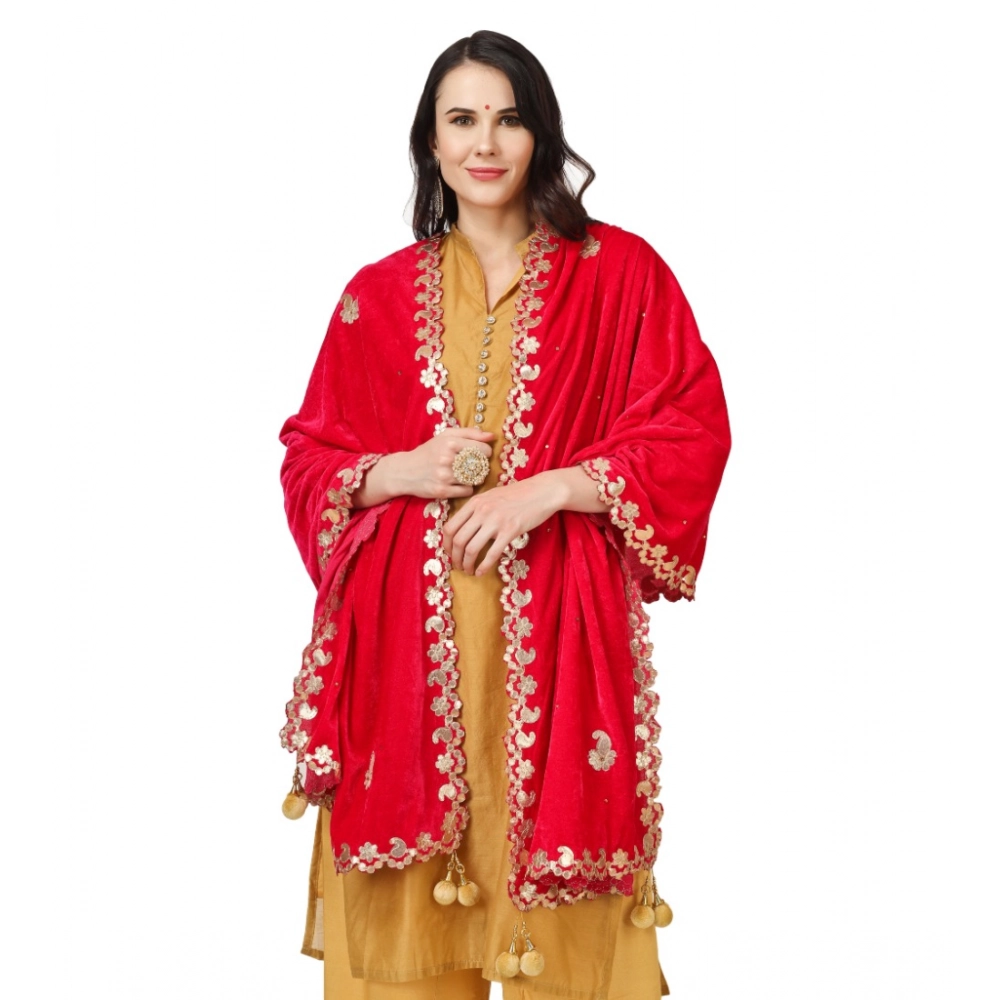 generic women's velvet gotta patti dupatta (pink, length: 2.25 to 2.50 mtr) generic women's velvet gotta patti dupatta (pink, length: 2.25 to 2.50 mtr)