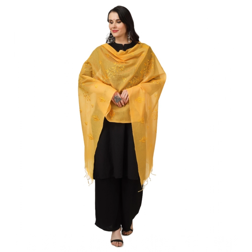 generic women's cotton embroidered dupatta (yellow, length: 2.25 to 2.50 mtr) generic women's cotton embroidered dupatta (yellow, length: 2.25 to 2.50 mtr)